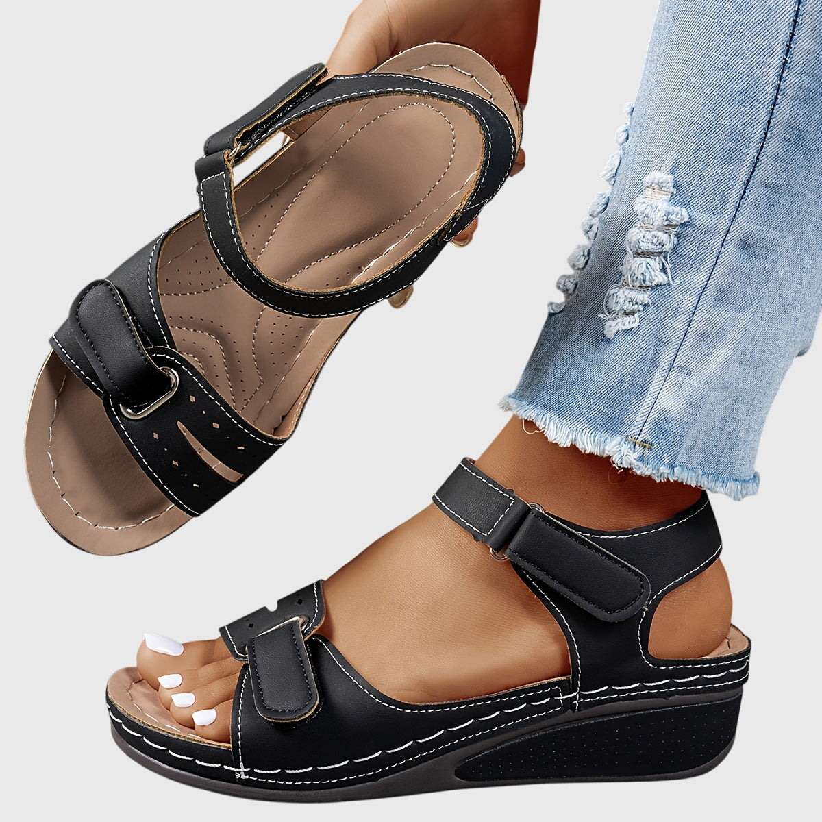 Crisp Flat Sandals for Women | Supportive Comfort Design, Stretchable Fit 2