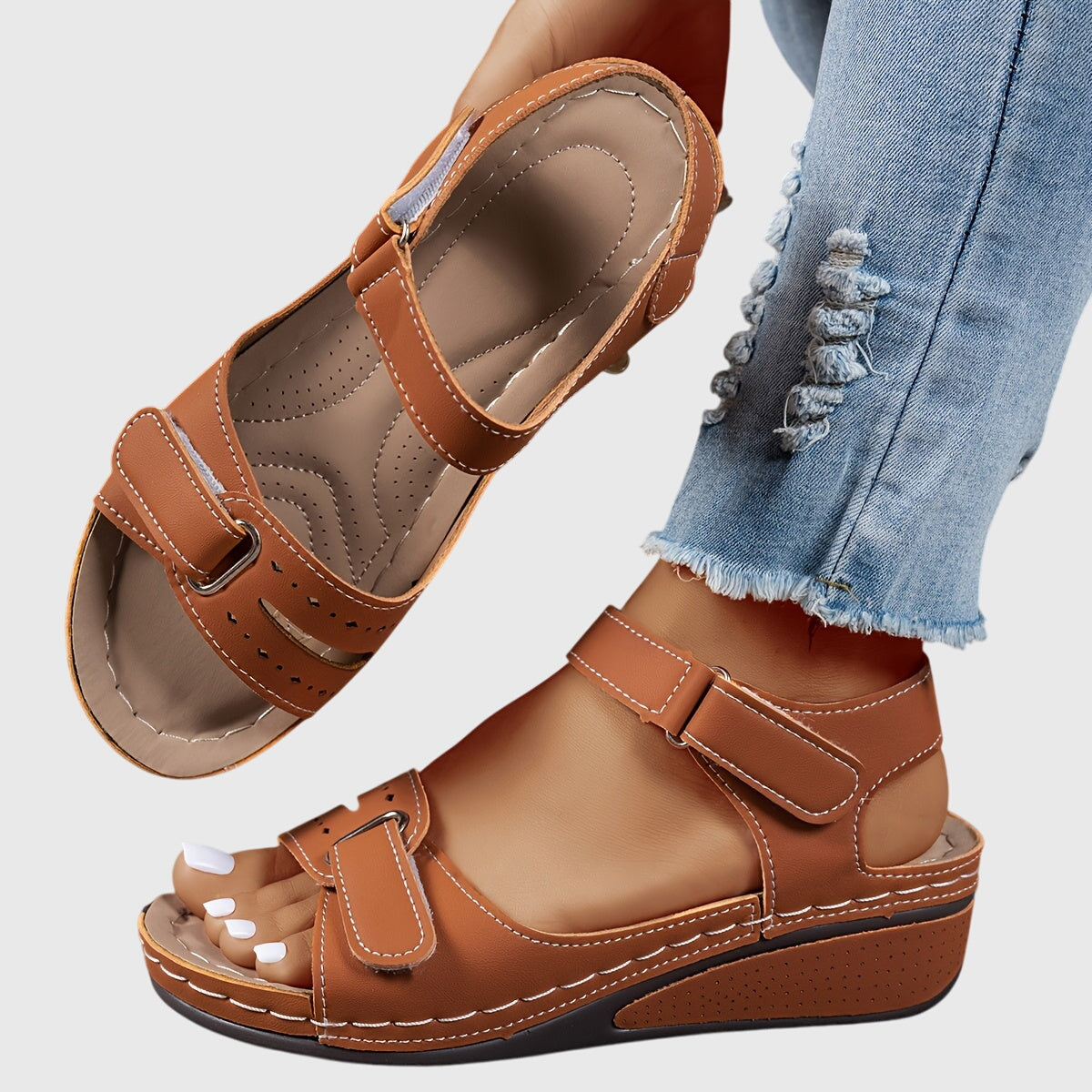 Crisp Flat Sandals for Women | Supportive Comfort Design, Stretchable Fit 3