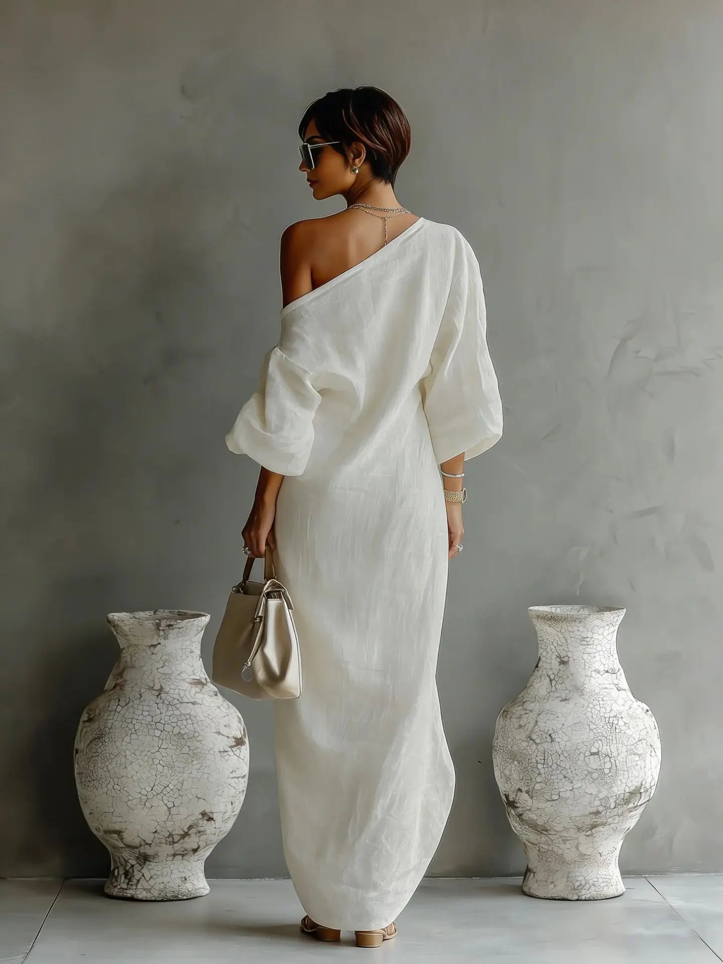 Daisy One Shoulder Dress | Textured Linen, Asymmetrical Hem, Summer Style 2