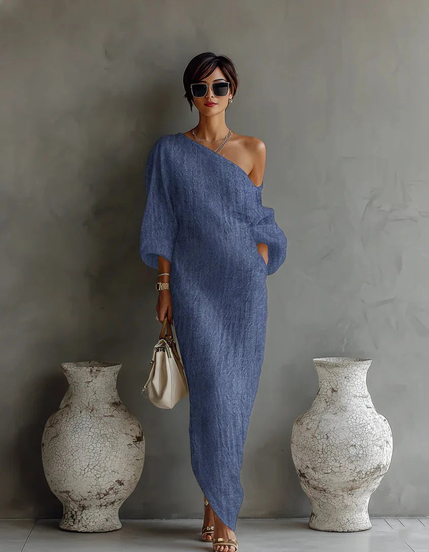 Daisy One Shoulder Dress | Textured Linen, Asymmetrical Hem, Summer Style 4