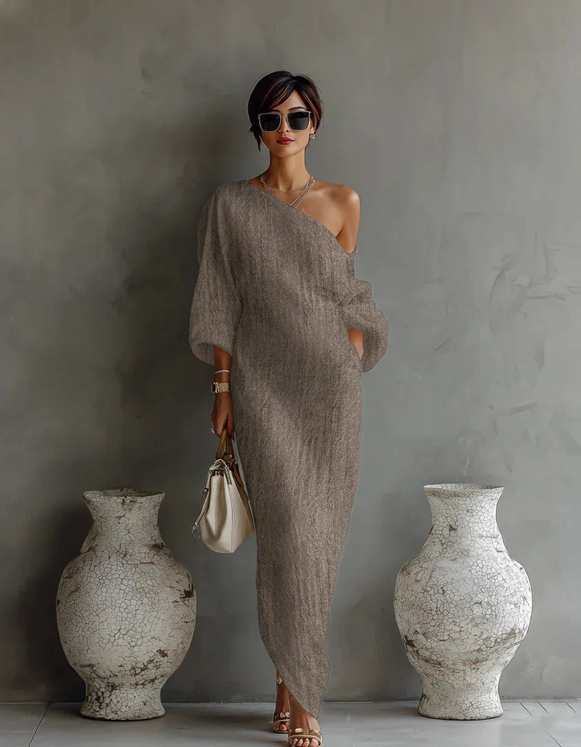 Daisy One Shoulder Dress | Textured Linen, Asymmetrical Hem, Summer Style 5