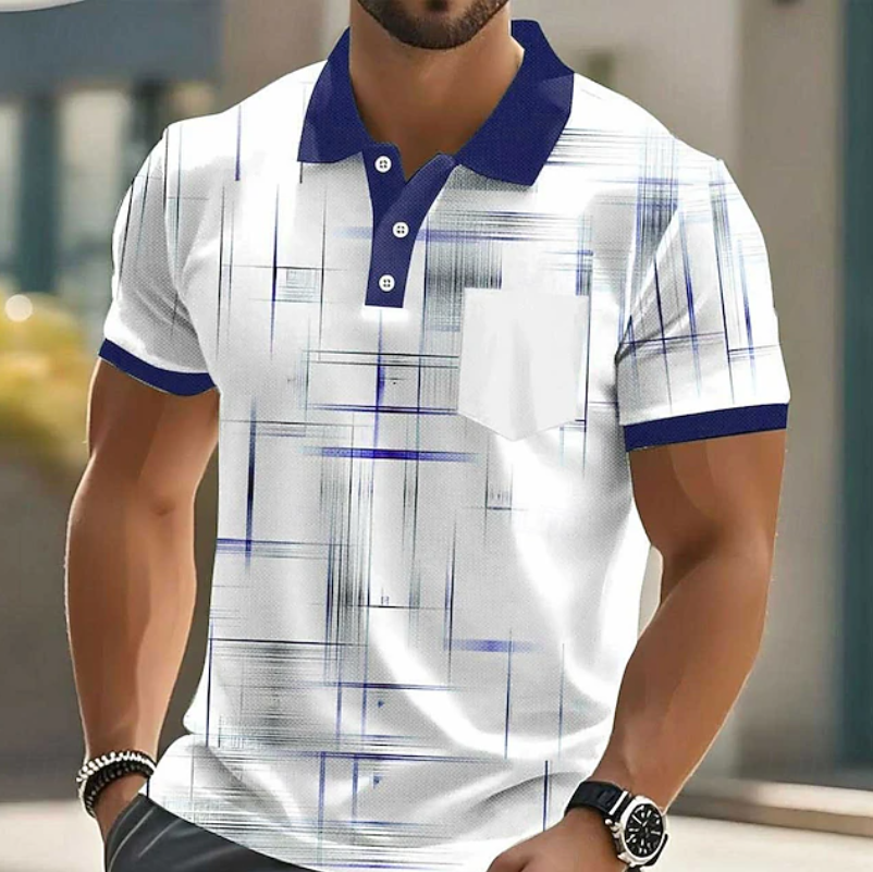 Elliot Men's Dress Shirt | Modern Geometric Pattern, Button-Up 2