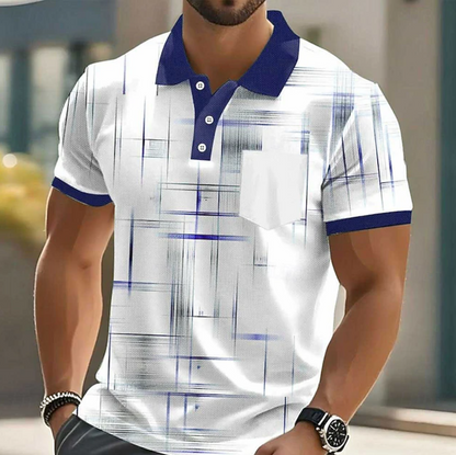 Elliot Men's Dress Shirt | Modern Geometric Pattern, Button-Up 2