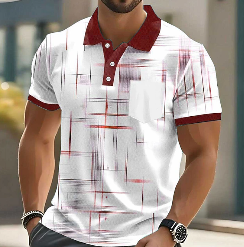 Elliot Men's Dress Shirt | Modern Geometric Pattern, Button-Up 3