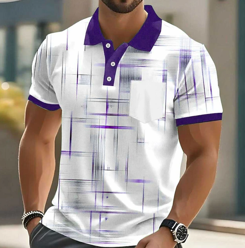 Elliot Men's Dress Shirt | Modern Geometric Pattern, Button-Up 7