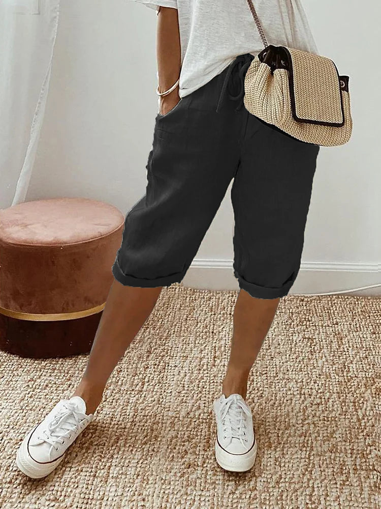 Elysia Cotton Pants Women | Relaxed Fit, Lightweight White Cotton 0
