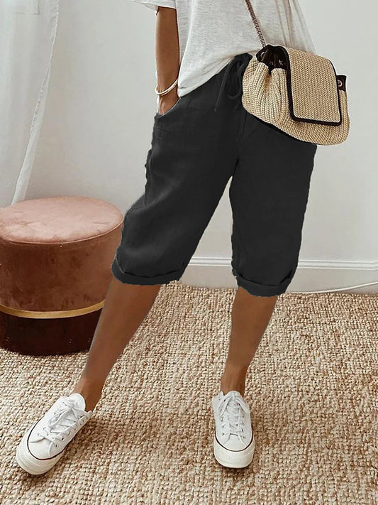 Elysia Cotton Pants Women | Relaxed Fit, Lightweight White Cotton 0