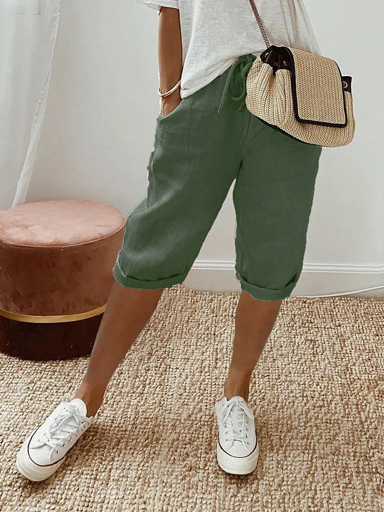 Elysia Cotton Pants Women | Relaxed Fit, Lightweight White Cotton 2