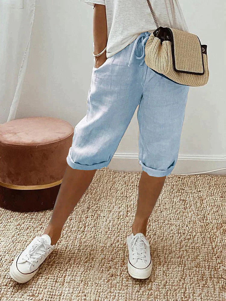 Elysia Cotton Pants Women | Relaxed Fit, Lightweight White Cotton 3