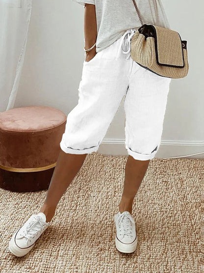 Elysia Cotton Pants Women | Relaxed Fit, Lightweight White Cotton 4