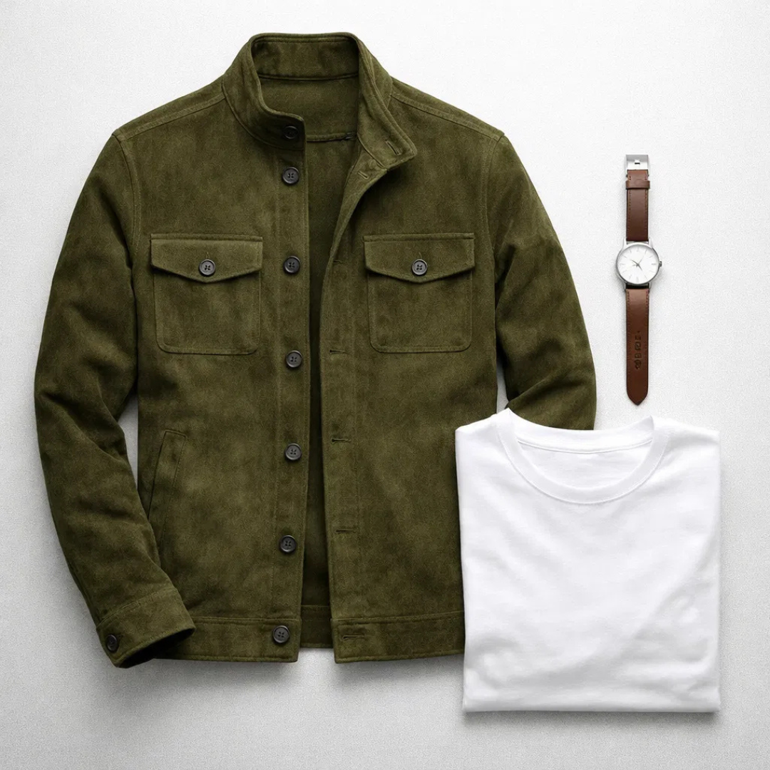 Fable Men's Jacket | Premium Italian Suede, Tailored Fit, Military Inspired 5