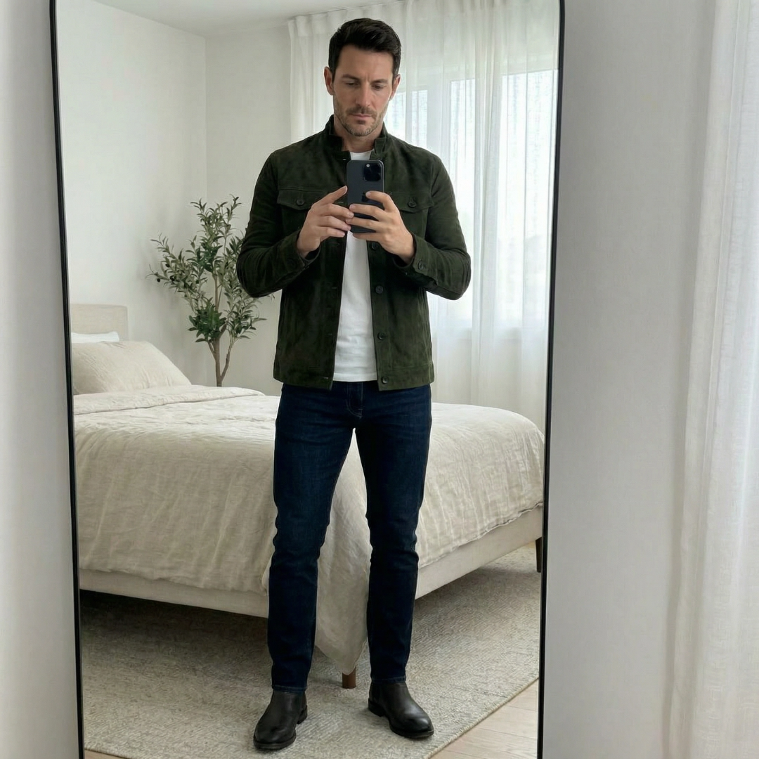Fable Men's Jacket | Premium Italian Suede, Tailored Fit, Military Inspired 6