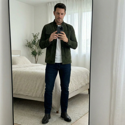 Fable Men's Jacket | Premium Italian Suede, Tailored Fit, Military Inspired 6