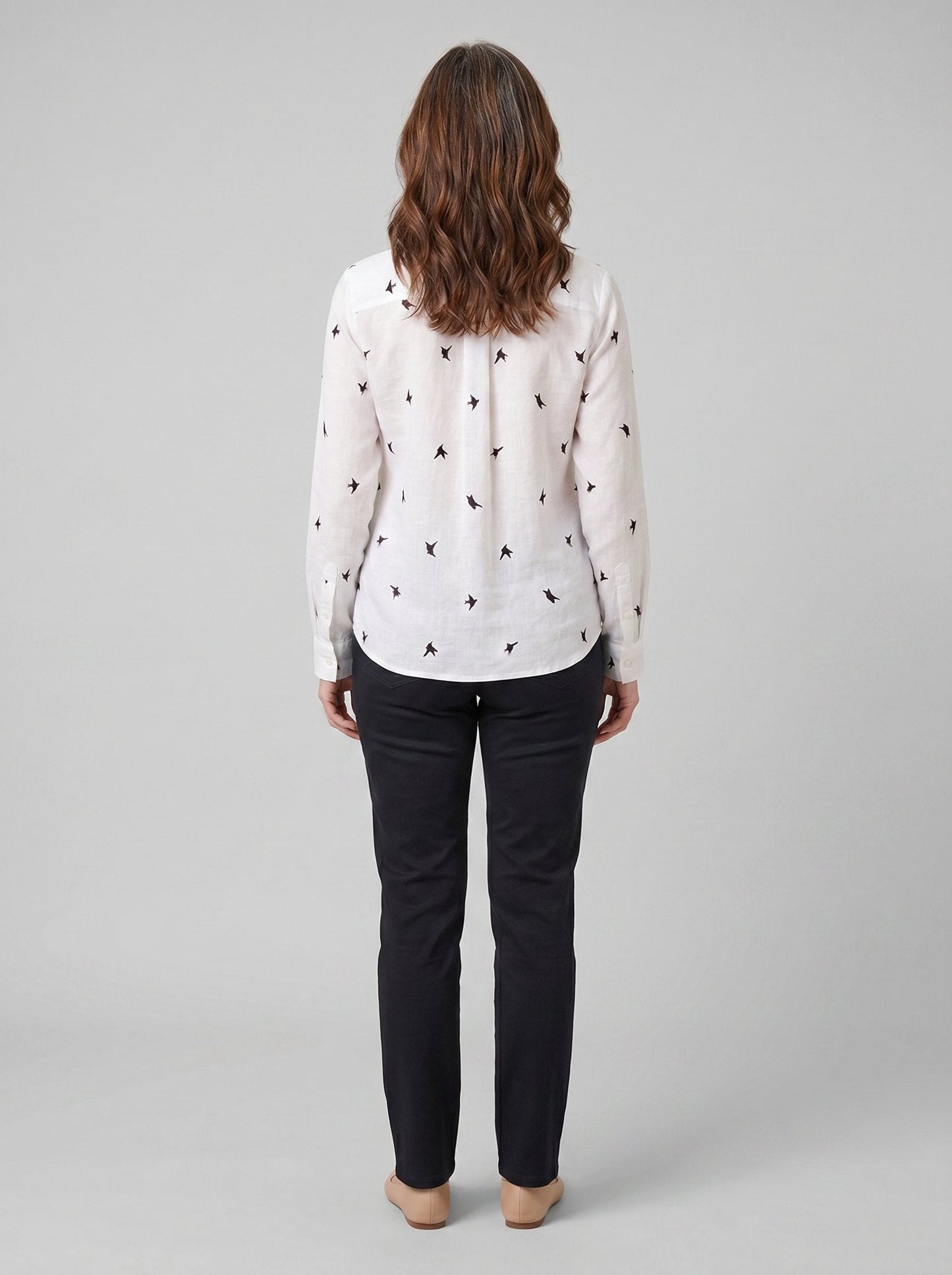 Fiora Women's Top | Cotton Linen Long Sleeve Blouse 4