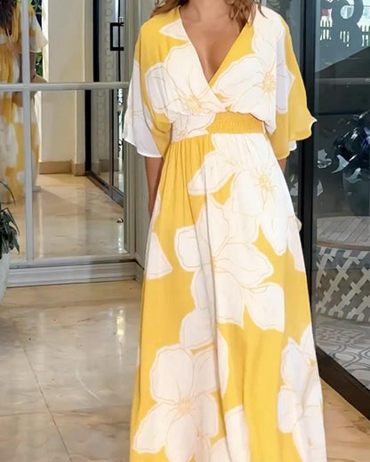 Flora Midi Dress | Vibrant Floral Print, Summer Wedding Guest Style 1