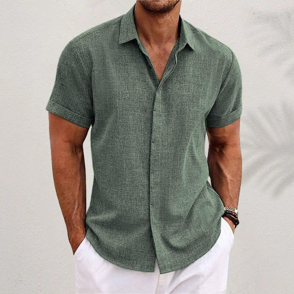 Garrick Men's Dress Shirt | Breathable Linen Blend, Relaxed Fit 0