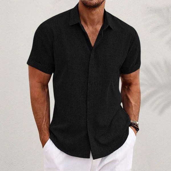Garrick Men's Dress Shirt | Breathable Linen Blend, Relaxed Fit 1
