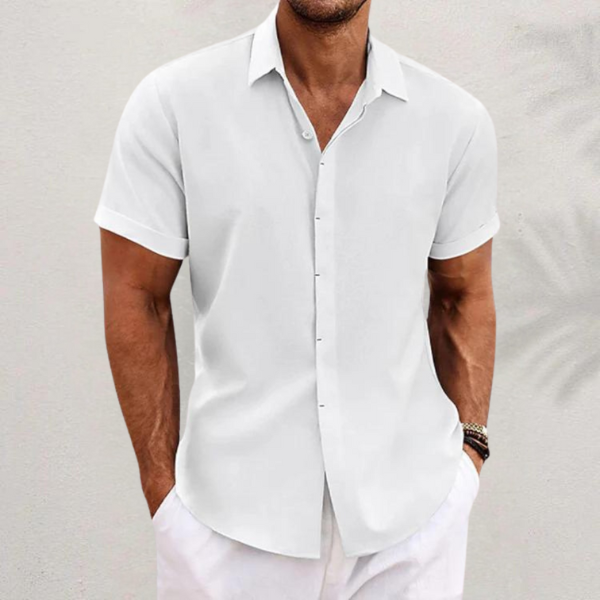 Garrick Men's Dress Shirt | Breathable Linen Blend, Relaxed Fit 4