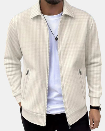 Gideon Athletic Jacket | Lightweight Textured Comfort, Black Zip Up 0