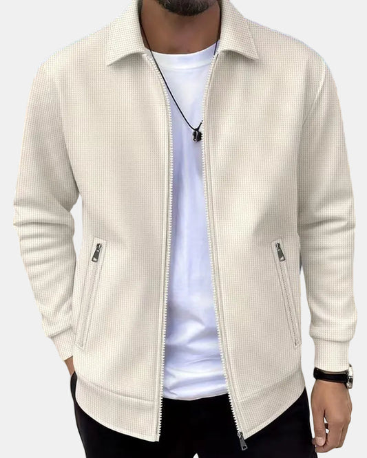 Gideon Athletic Jacket | Lightweight Textured Comfort, Black Zip Up 0
