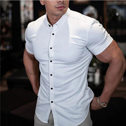 Gideon Men's Shirt | Slim Fit, Short Sleeve, Lightweight, Breathable Fabric 0