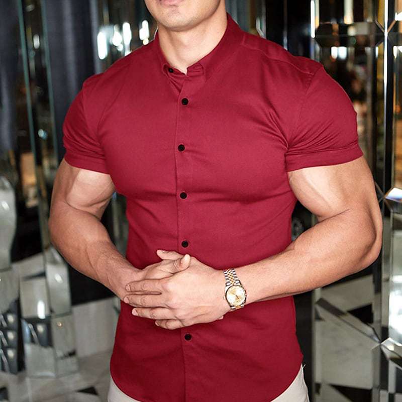 Gideon Men's Shirt | Slim Fit, Short Sleeve, Lightweight, Breathable Fabric 1