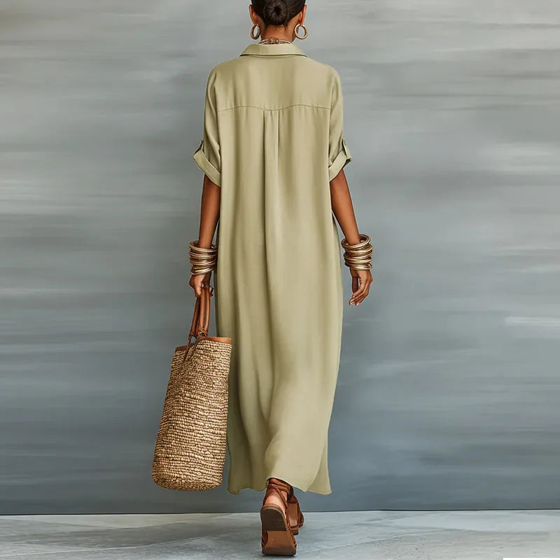 Gina Maxi Dress | Lightweight Cotton-Linen Blend, Relaxed Fit Summer Dress 1
