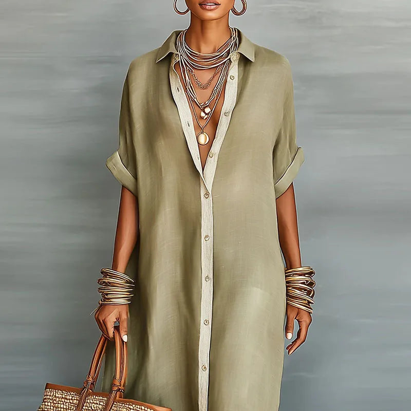 Gina Maxi Dress | Lightweight Cotton-Linen Blend, Relaxed Fit Summer Dress 2