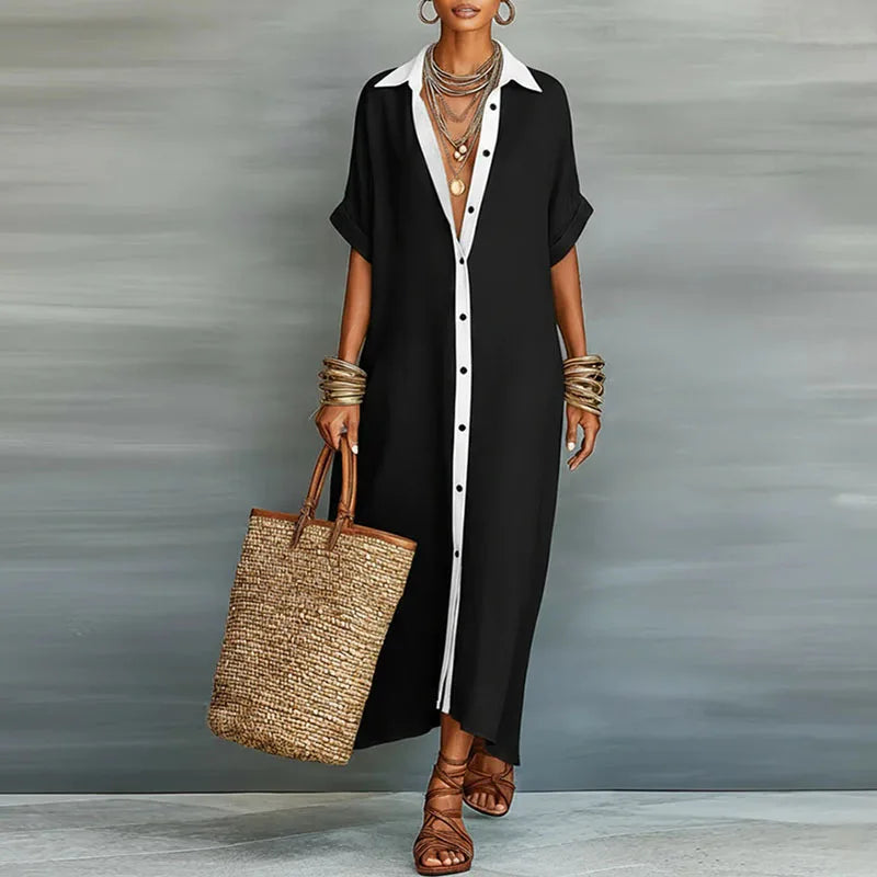 Gina Maxi Dress | Lightweight Cotton-Linen Blend, Relaxed Fit Summer Dress 4