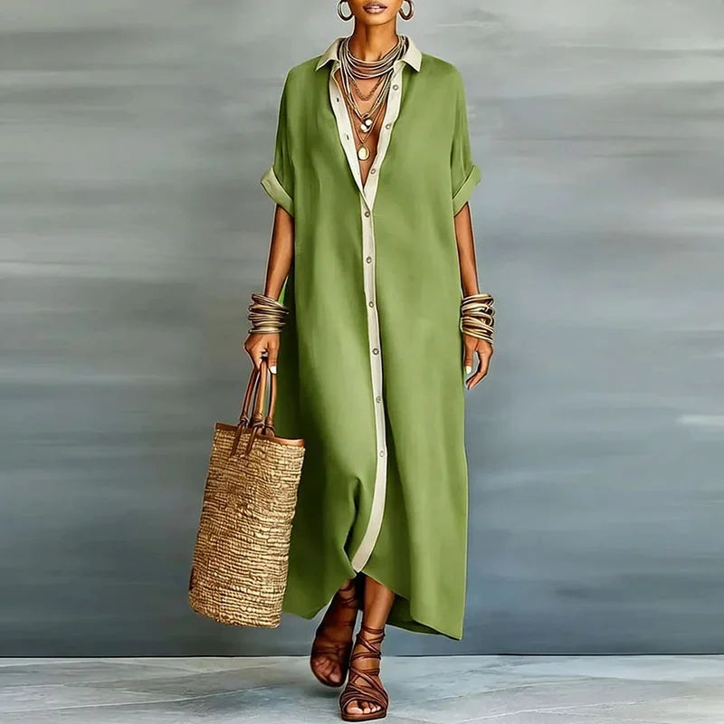 Gina Maxi Dress | Lightweight Cotton-Linen Blend, Relaxed Fit Summer Dress 5