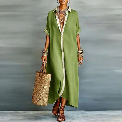 Gina Maxi Dress | Lightweight Cotton-Linen Blend, Relaxed Fit Summer Dress 5