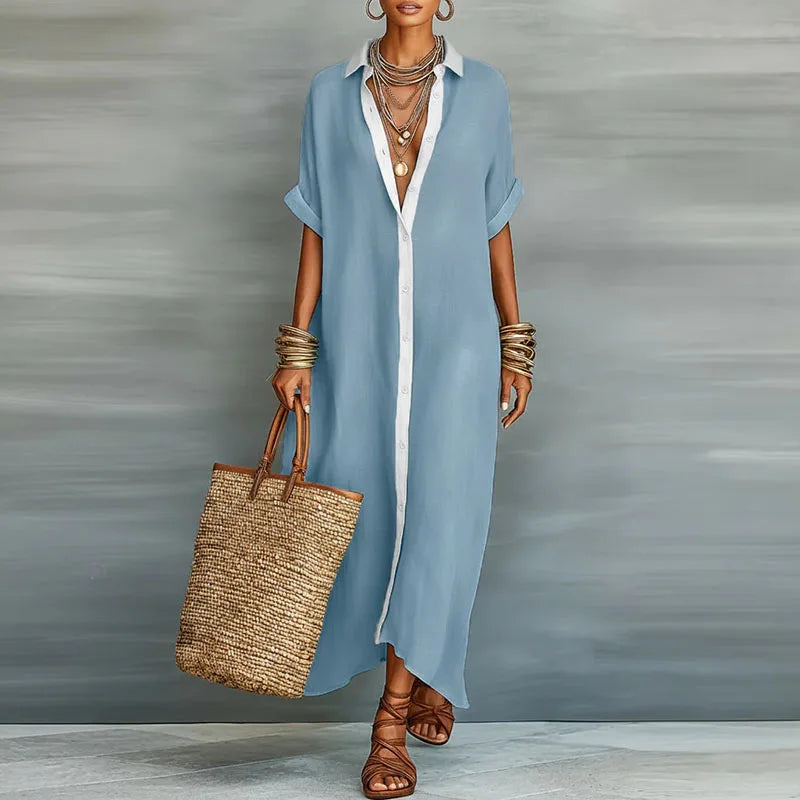Gina Maxi Dress | Lightweight Cotton-Linen Blend, Relaxed Fit Summer Dress 6