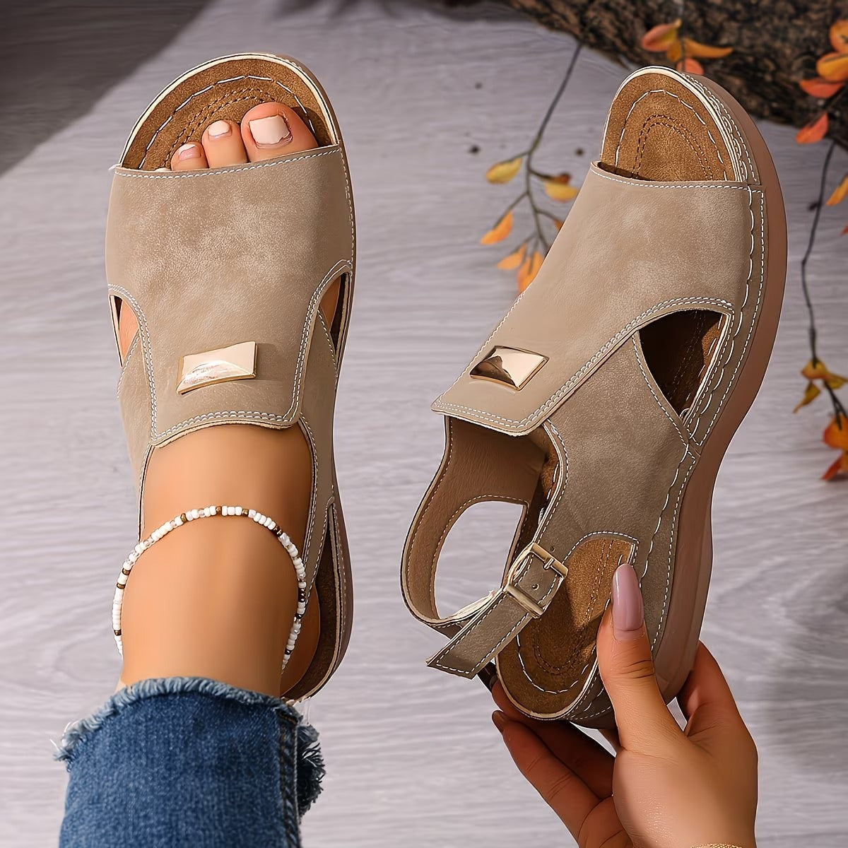 Kona Boho Sandals for Women | Lightweight, Shock-Absorbing with Gold Accent 0