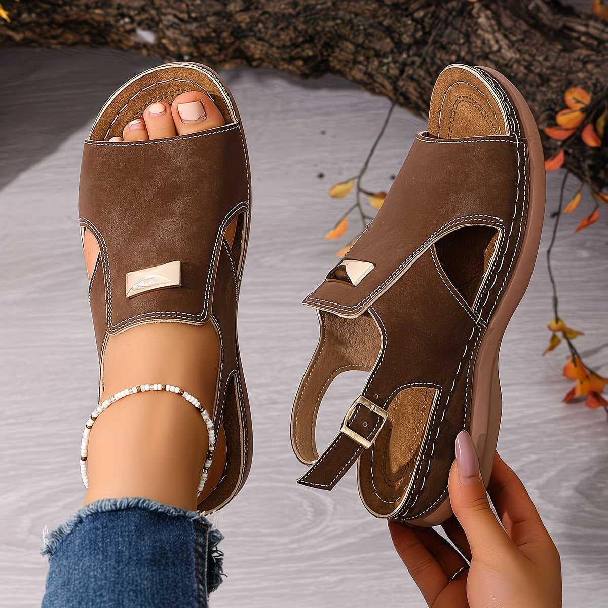Kona Boho Sandals for Women | Lightweight, Shock-Absorbing with Gold Accent 1