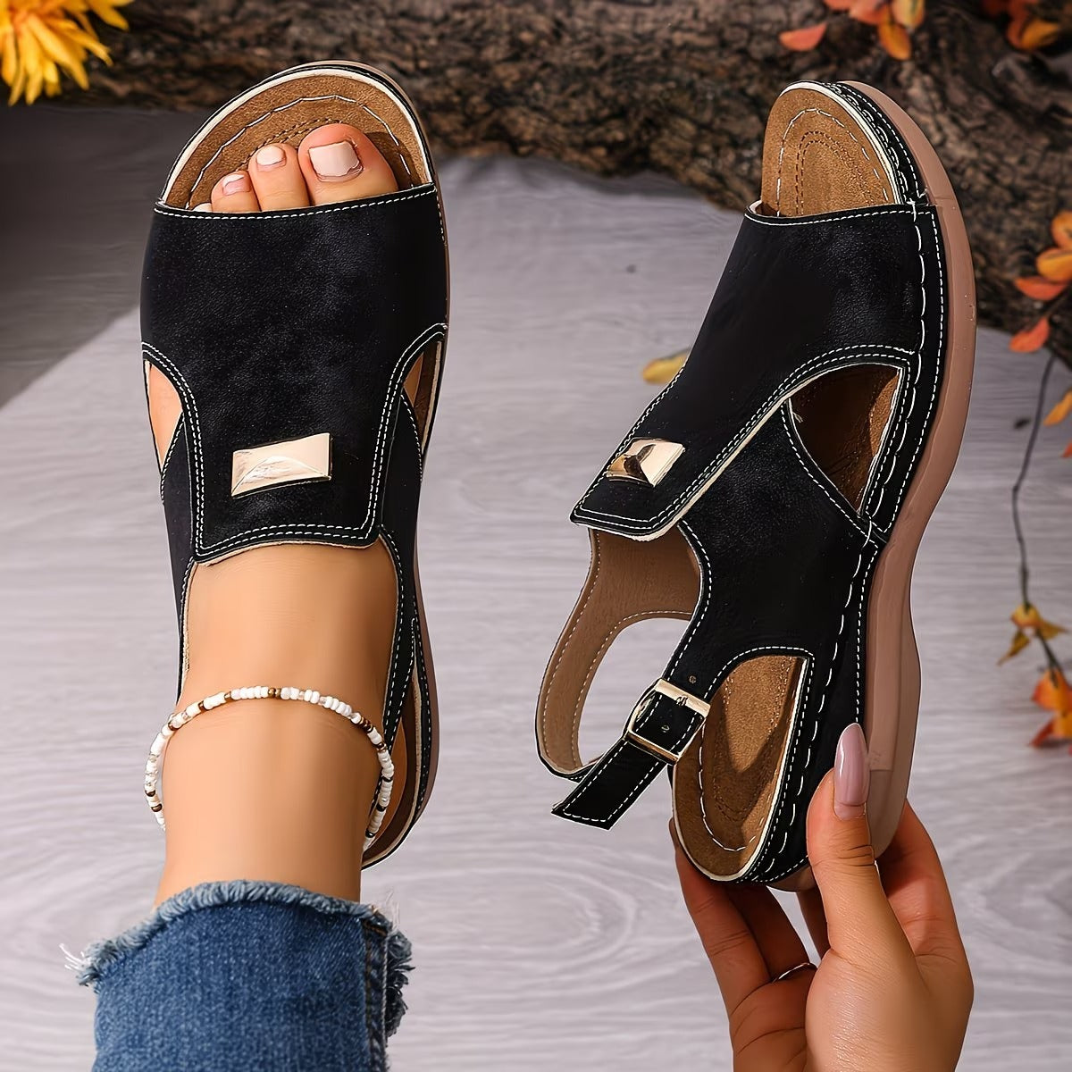 Kona Boho Sandals for Women | Lightweight, Shock-Absorbing with Gold Accent 4