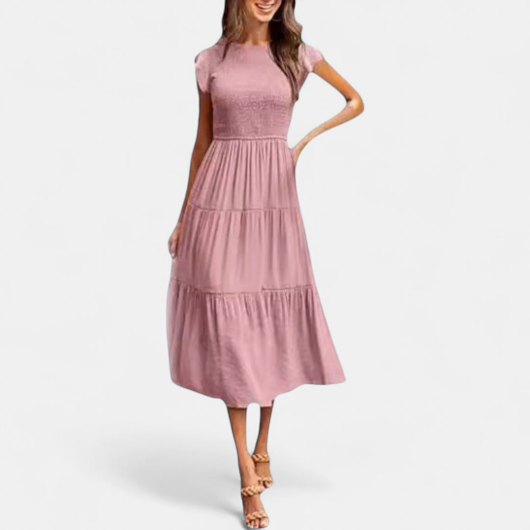 Kriselle Midi Dress | Flutter Sleeve A-Line Black Dress for Wedding Guests and Summer Events 2
