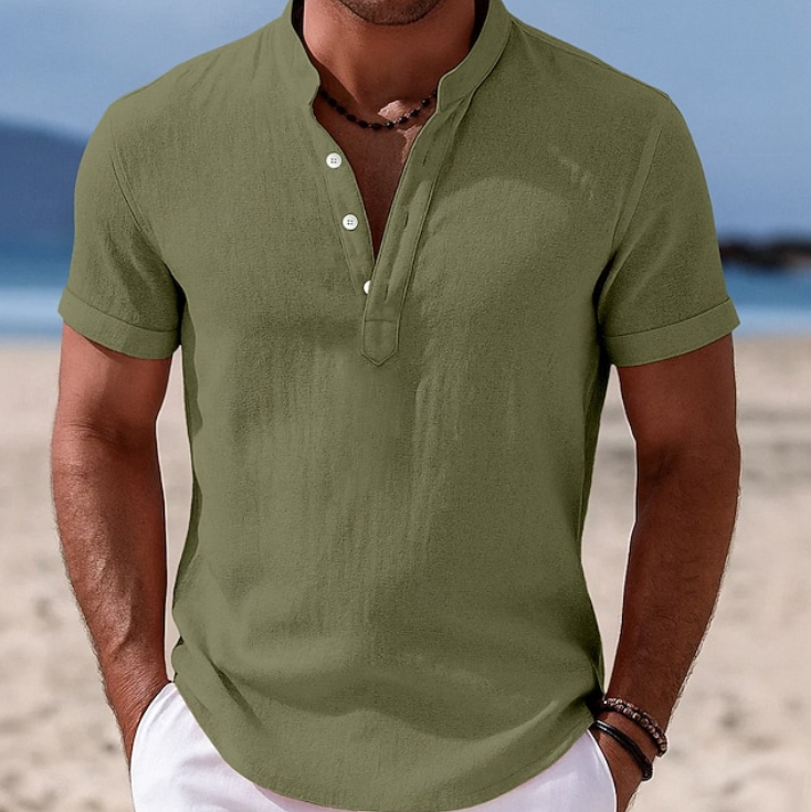 Lachlan Men's Shirt | Lightweight Summer Button-Up, Short Sleeve 3
