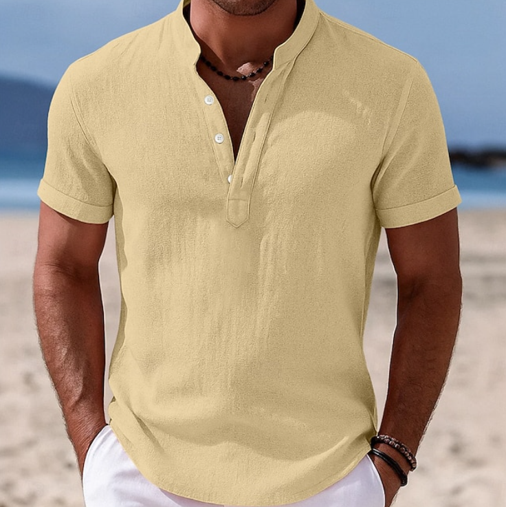 Lachlan Men's Shirt | Lightweight Summer Button-Up, Short Sleeve 4
