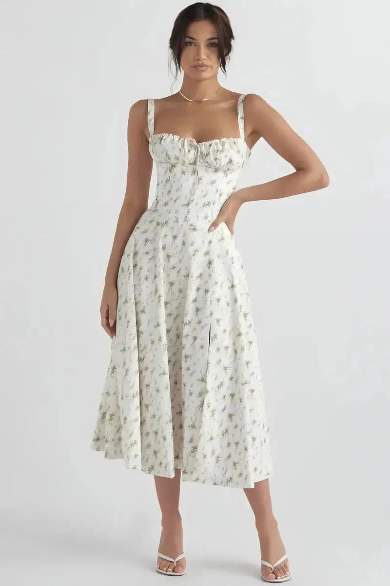 Lina Floral Summer Dress | Corset Bodice, Adjustable Straps 0