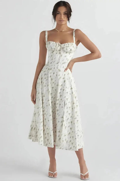 Lina Floral Summer Dress | Corset Bodice, Adjustable Straps 0
