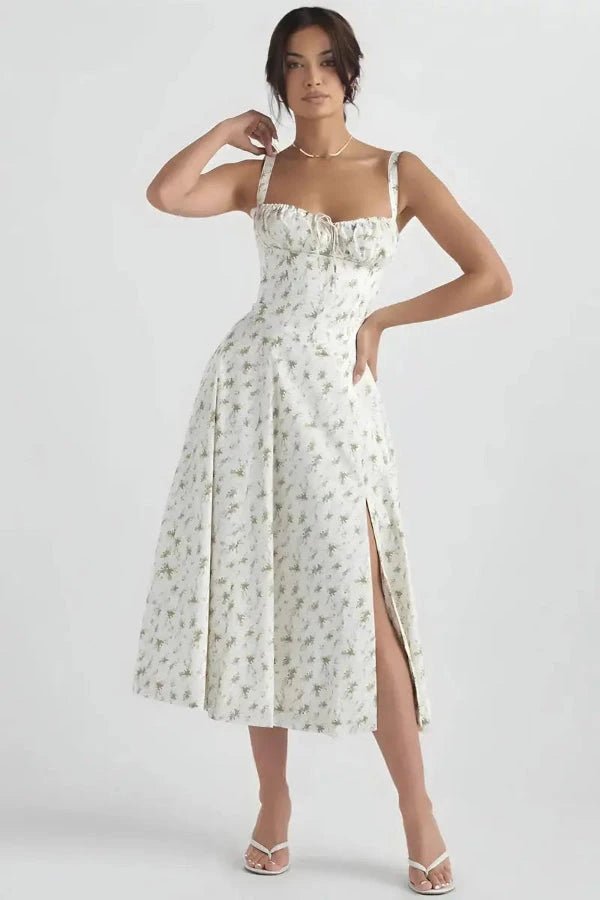 Lina Floral Summer Dress | Corset Bodice, Adjustable Straps 1