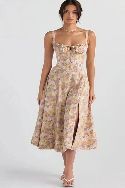 Lina Floral Summer Dress | Corset Bodice, Adjustable Straps 10