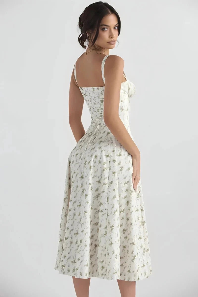 Lina Floral Summer Dress | Corset Bodice, Adjustable Straps 2