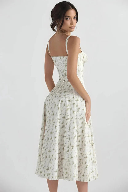 Lina Floral Summer Dress | Corset Bodice, Adjustable Straps 2