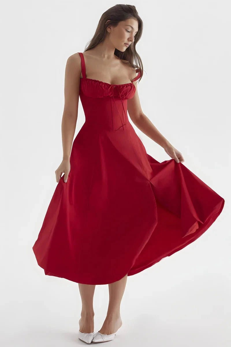 Lina Floral Summer Dress | Corset Bodice, Adjustable Straps 4