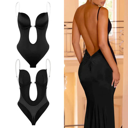 Liora Backless Bodysuit | Seamless Shapewear, Sculpting Cups in Black or White 0