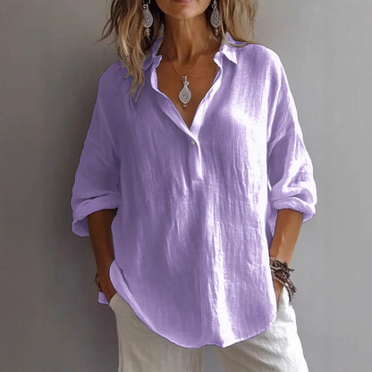 Liora Women's Shirt | Casual Linen, Wide Sleeves 5