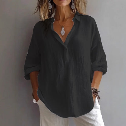 Liora Women's Shirt | Casual Linen, Wide Sleeves 7