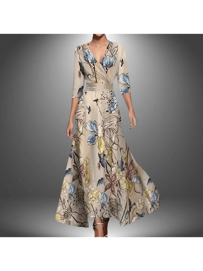 Luna Maxi Dress | Flattering Wrap Design, 3/4 Sleeves 1