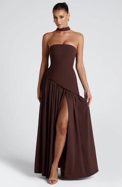 Luxe Corset Dress | Strapless, High Slit Wedding Guest Dress 6